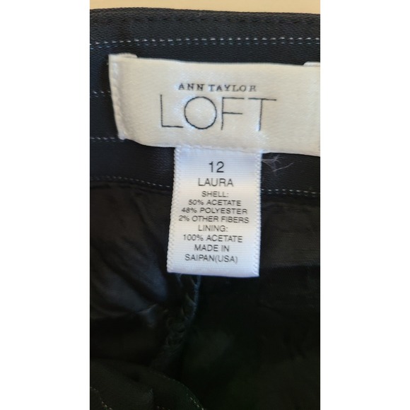 Ann Taylor LOFT Women Laura Pinstripe Dress Pants Size 12 Black Gray Work Lined - Picture 7 of 8